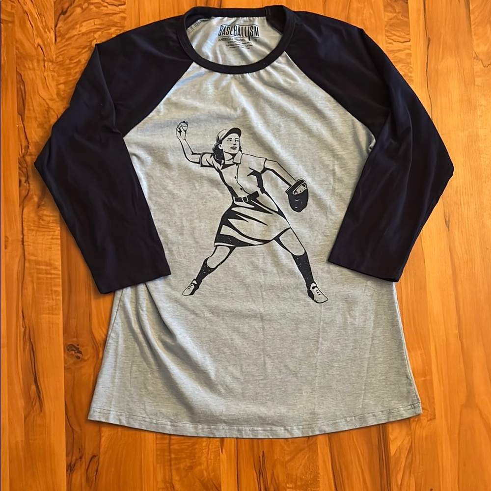 Baseballism Belle Plays Catch 3/4 Designer Tee